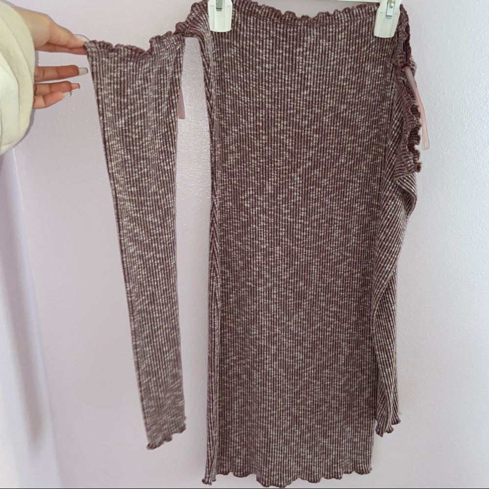 Bodycon Ribbed Off the Shoulder Dress